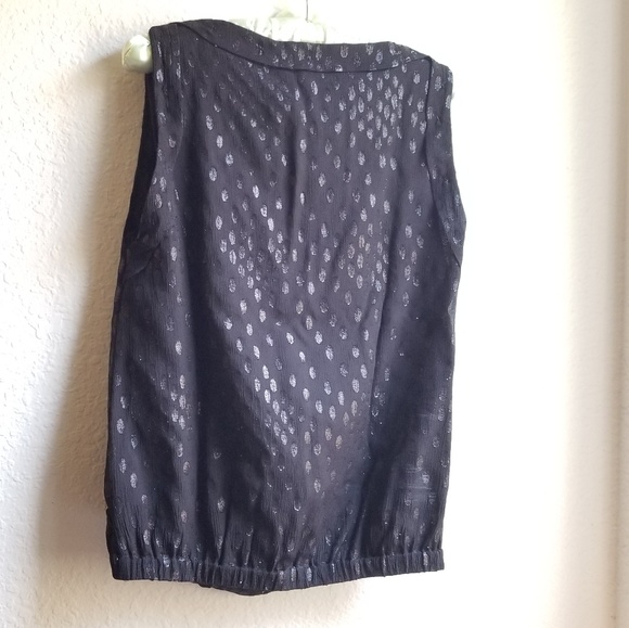 Love Moschino Lurex V-neck Sleeveless Top Black Size 6 - Picture 2 of 8